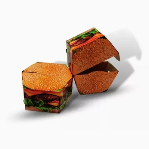 Disposable Lightweight Small Custom Burger Boxes for Street Food Stalls
