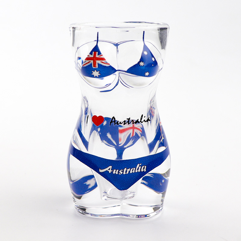 Factory Custom Logo Country Flag Australia Souvenir Sexy Bikini Shot Glass