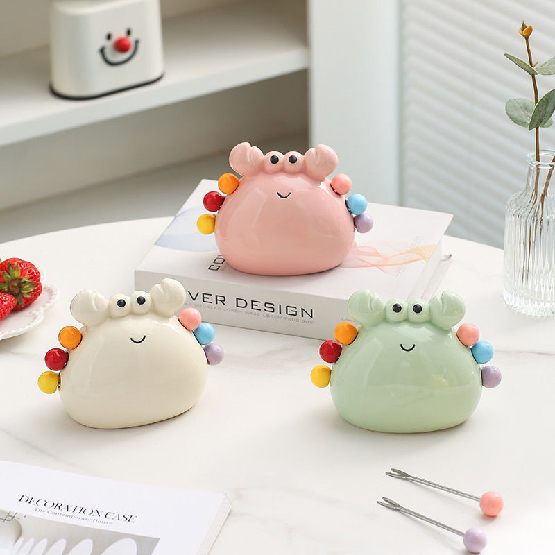 Stylish Ceramic Desktop Organizer for Mini Forks and Fruit Tools