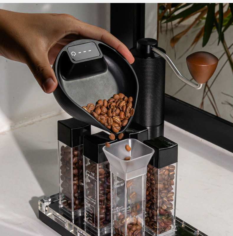 2 in 1 Function ABS Coffee Bean Tray Mini Digital Espresso Kitchen Weighing Measuring Scale with Time