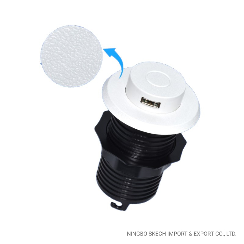 Dermatoglyph USB Desktop Pop up Outlet 3 Ports USB Charger Embedded Charging for Mobile Phone and Any Qi-Enabled Devices