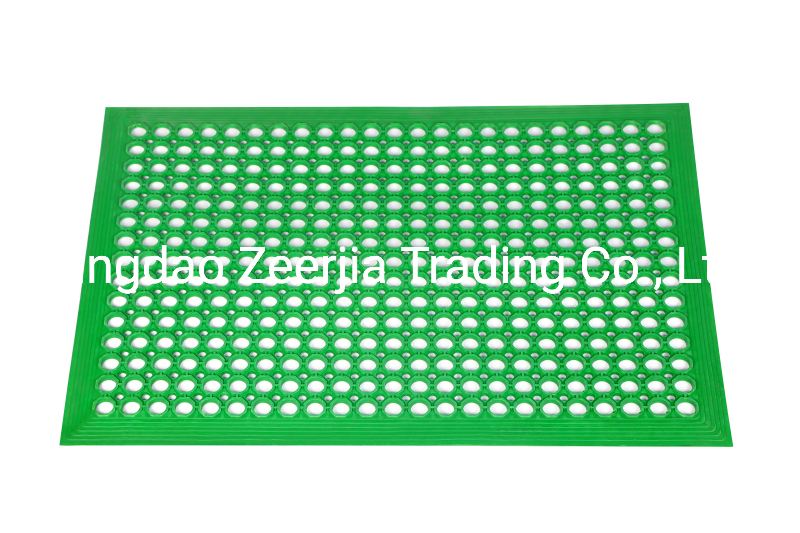 China Red Natural Rubber Bevel Edge Safety Mat 2X3FT with Hollows