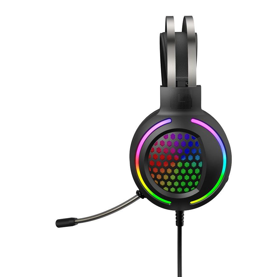 Factory Custom RGB Breathing Light Gamer Headphones Earphones Low Latency Wired Gaming Headset with Micro