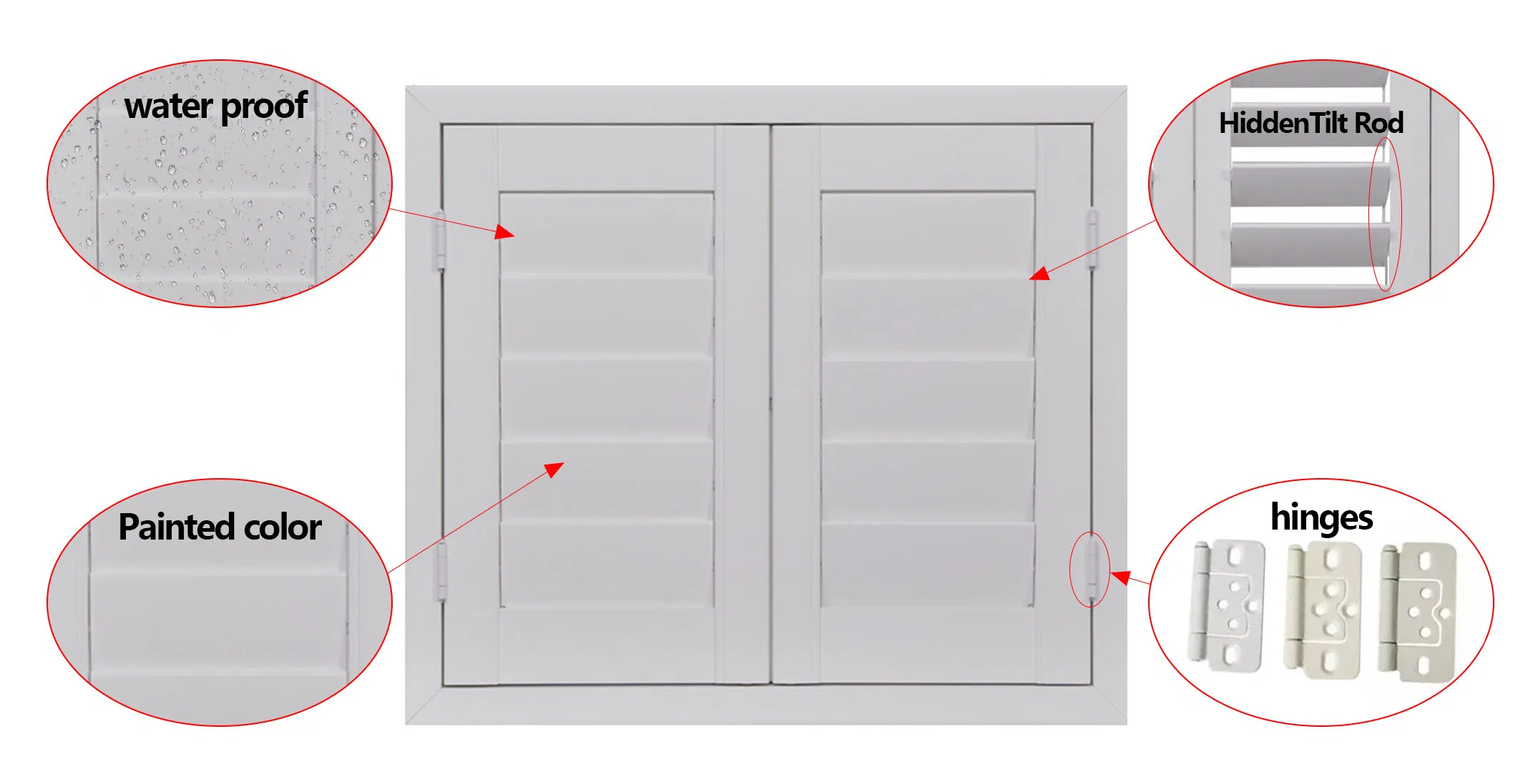 Ymtc PVC Plantation Shutter Timber Wooden Shutters