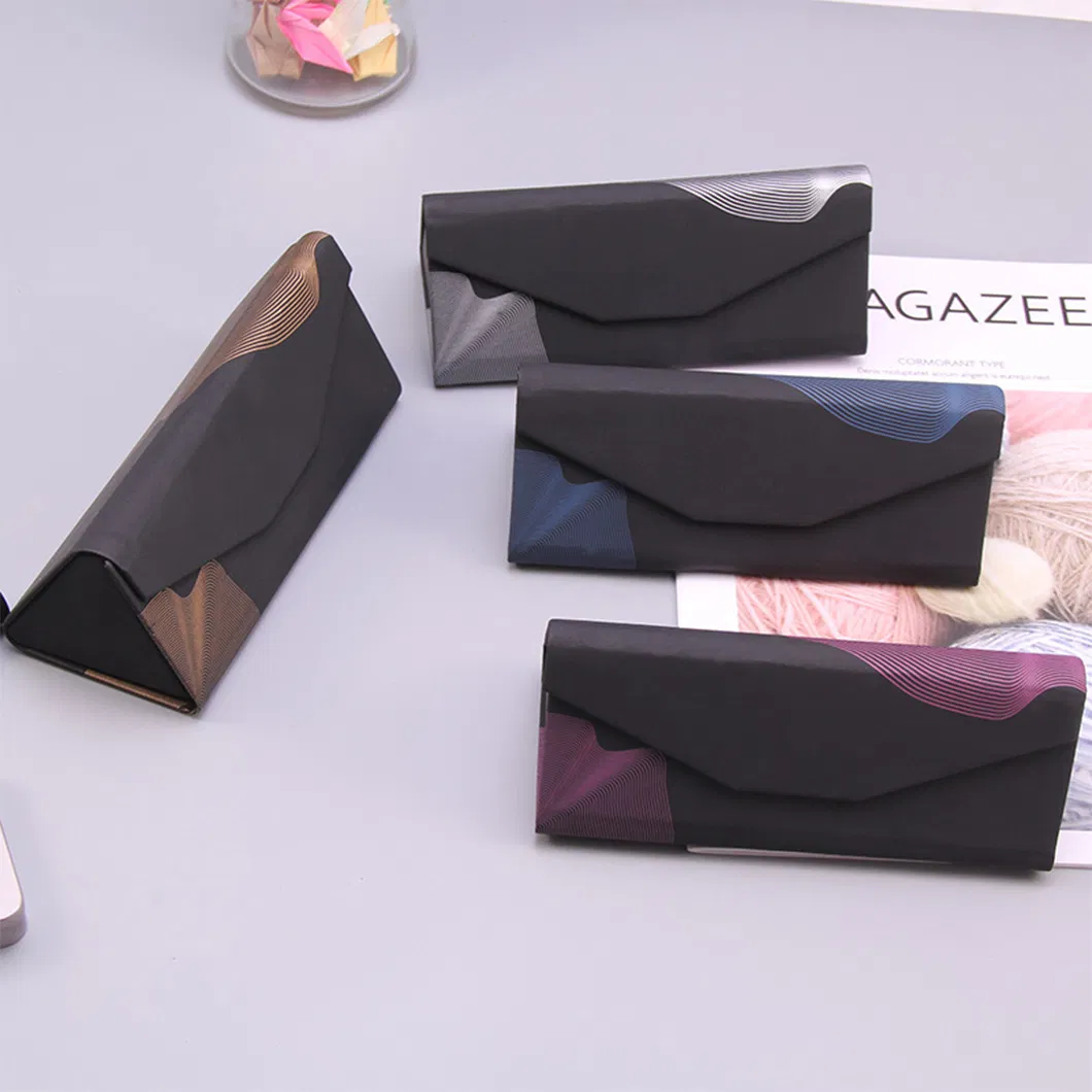 Custom Logo Glasses Package OEM Branded Triangle Folding Glasses Case