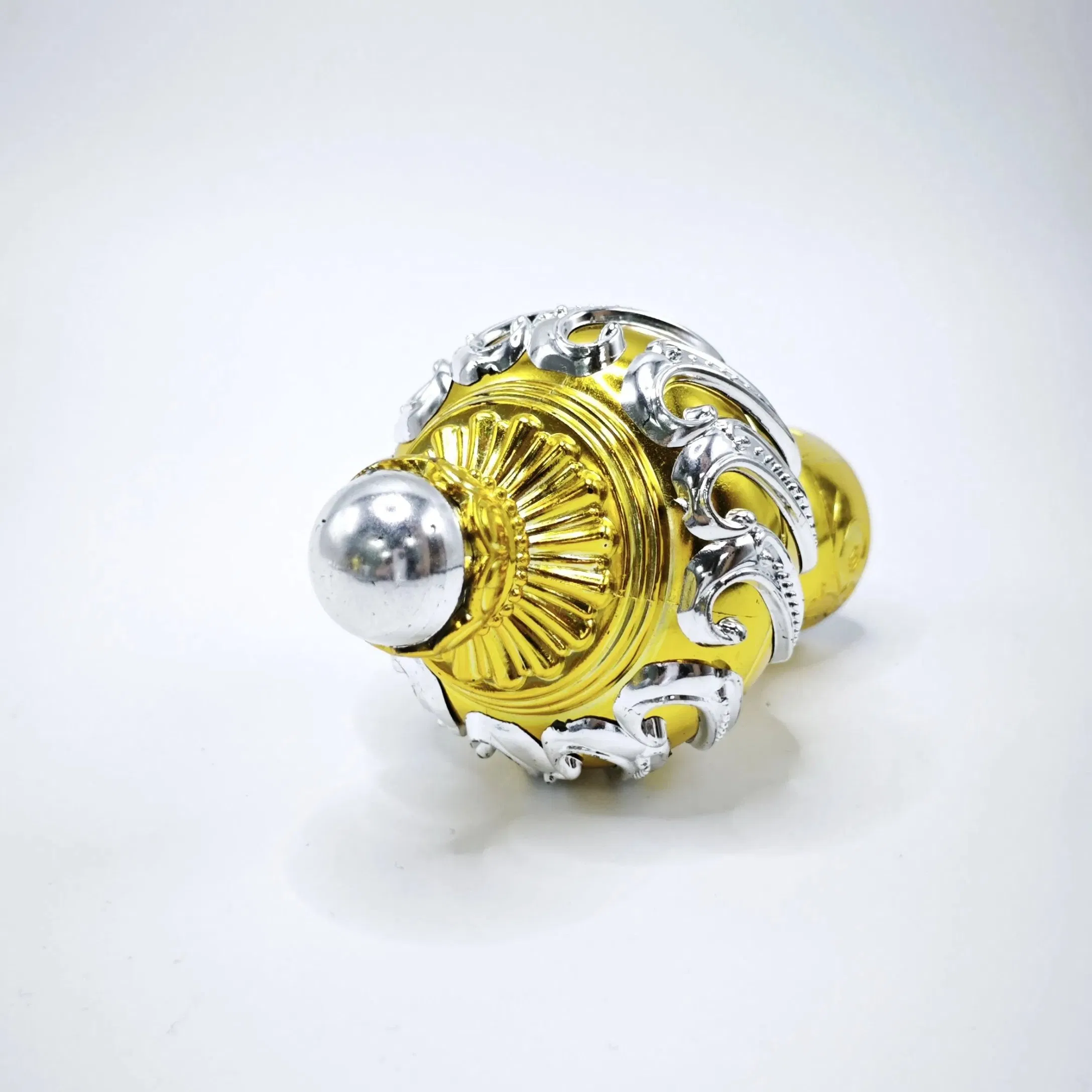 Art Head Roman Pole Fittings with Gold Silver Plated Plastic Ornaments