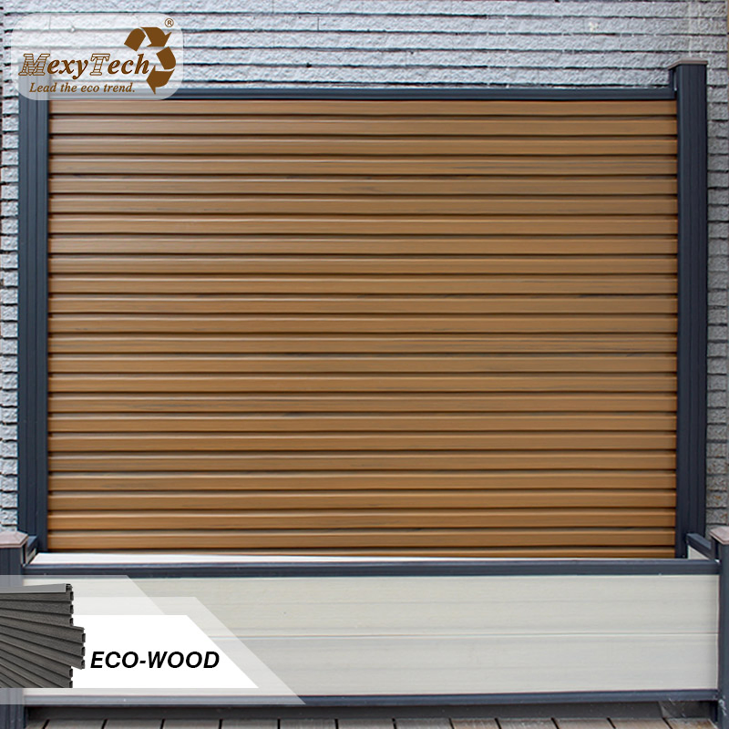 3D Grooved Design Garden Privacy Fence DIY Wood Composite WPC Fence Panel