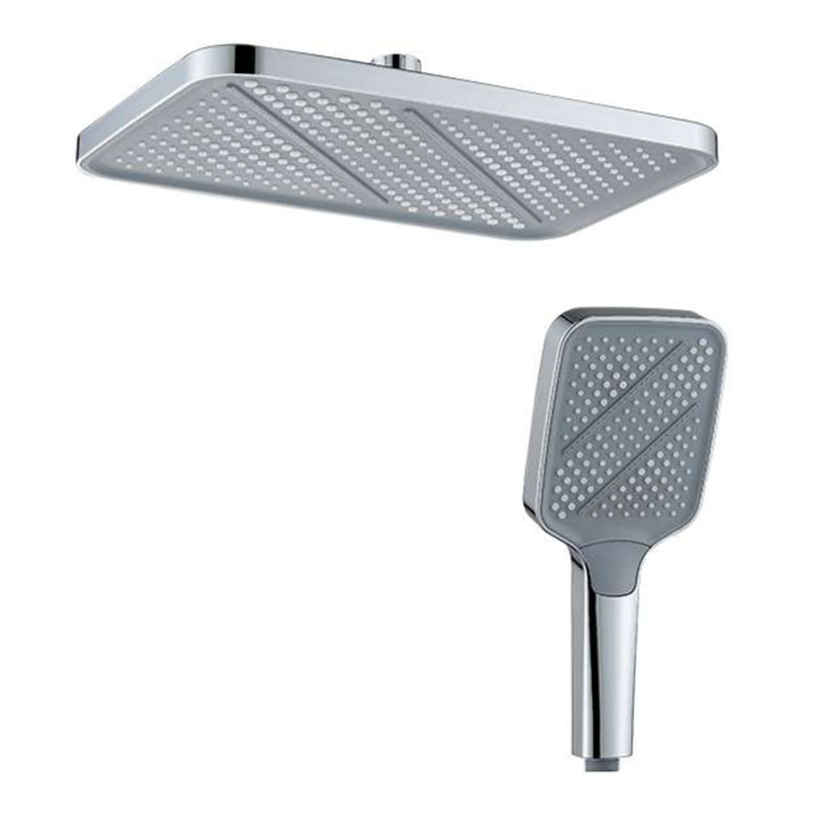 New Design Square Factory Direct Shower Head Powerful Water Saving 3 Spraying Modes Handheld Shower Rainfall Shower