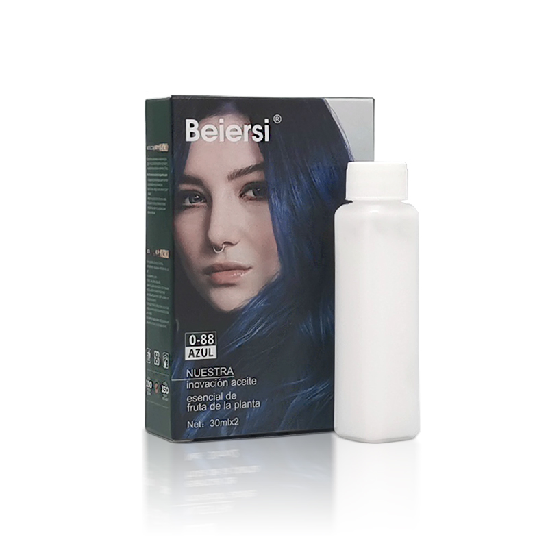 Permanent Natural Blue Color Hair Dye Cream Without Ammonia and Peroxide