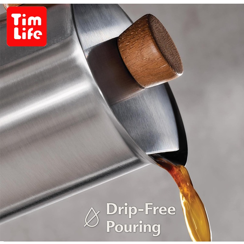 Wooden Handle SS304 Coffeemaker Induction Espresso Moka Pot Mocha Pot