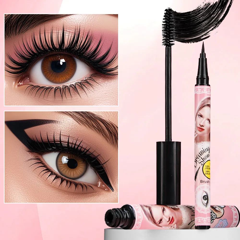 Waterproof Thick Long Curling Silicone Brush Head Three-Dimensional Natural Eyeliner+Msacara