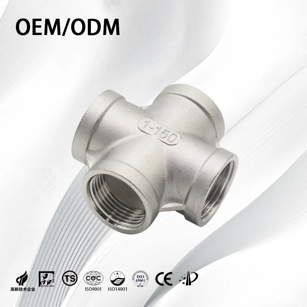 Stainless Steel/Industrial/Customizable Pipe Fittings/Female Threaded/Equal/Reducing/Four Way Cross for Construction