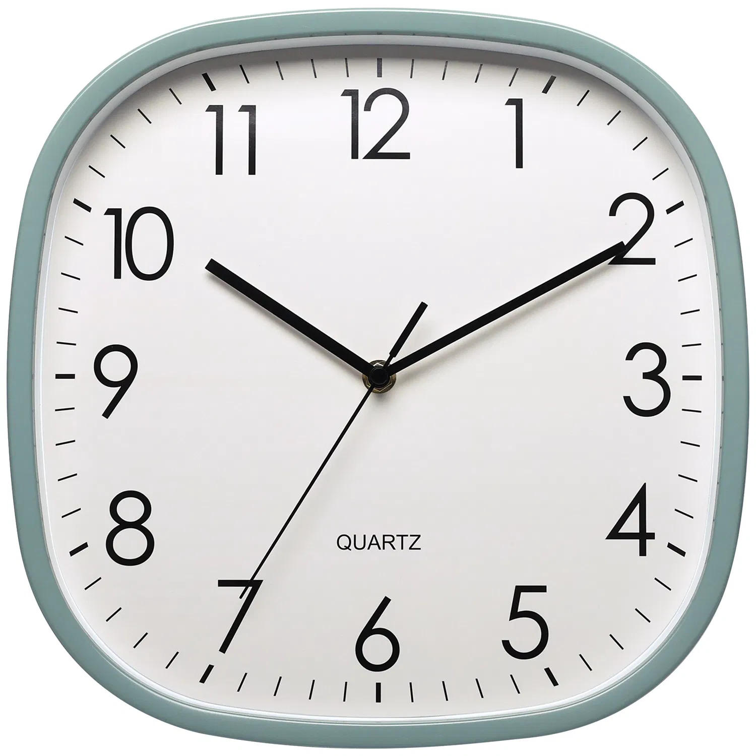 Living Room Wall Clock 12-Inch Silent Square Rounded Corner Luminous Wall Clock