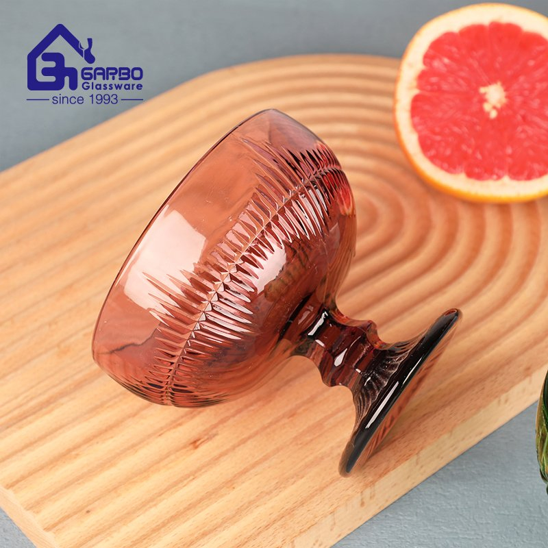 Wholesale Colored Round Diamond Ice Cream Bowl with Feet