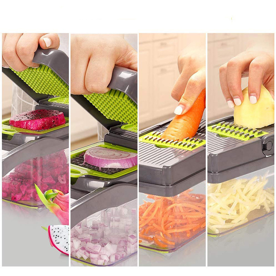 Ds-5202D Vegetable Chopper 11 Blades 14 PCS Set Multi Vegetable Slicer for Kitchen