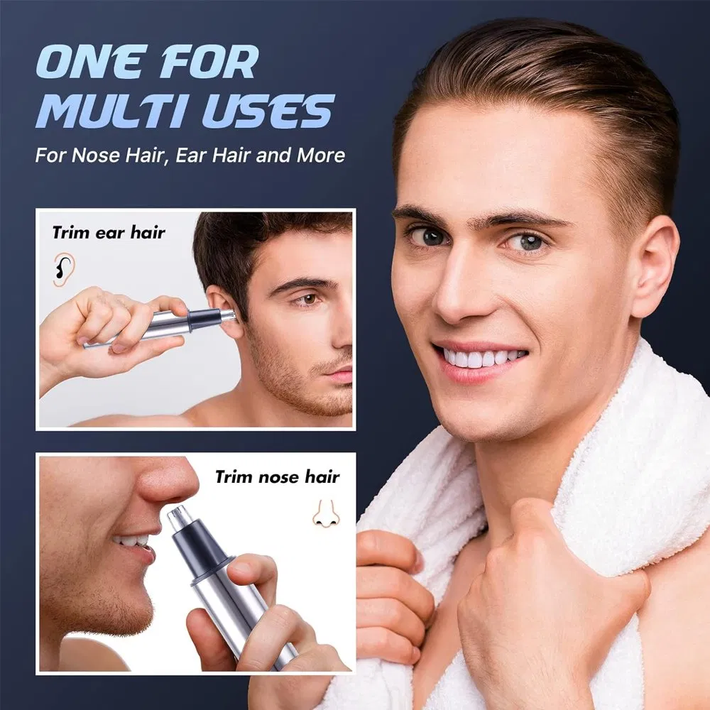Professional USB Rechargeable Nose Clippers Eyebrow Facial Hair Trimmer Electric Nose Trimmer for Men with LED Display