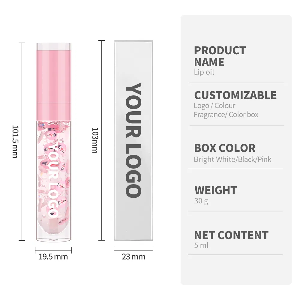 OEM Fruit Flavor Lip Plumper Moisturizing No Logo Lip Oil Clear Lip Gloss Christmas/Halloween