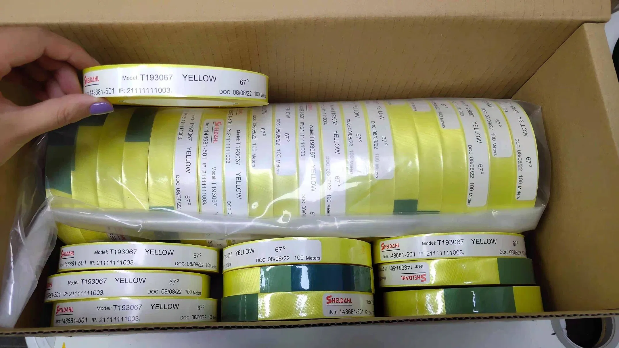 Sheldahl Uncoated Abrasive Tapes, Blue, White and Red, Yellow with Degree 55 and 67 for Abrasive Belt Joint