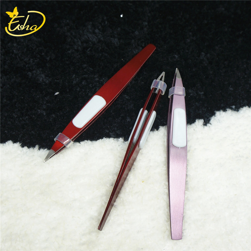Best Quality Stainless Steel Squared Magic Eye Lashes Eyebrow Tweezer Pointed Slanted Eyelash Tweezers