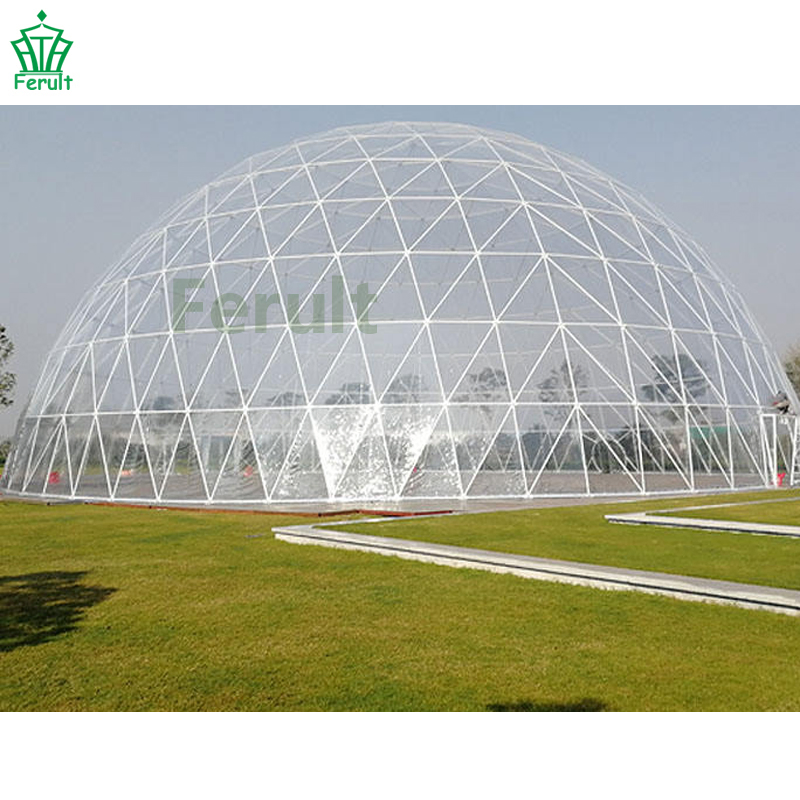 30m Big Steel Half Sphere Round Party Event Transparent Planetarium Geodesic Steel Dome House Tent