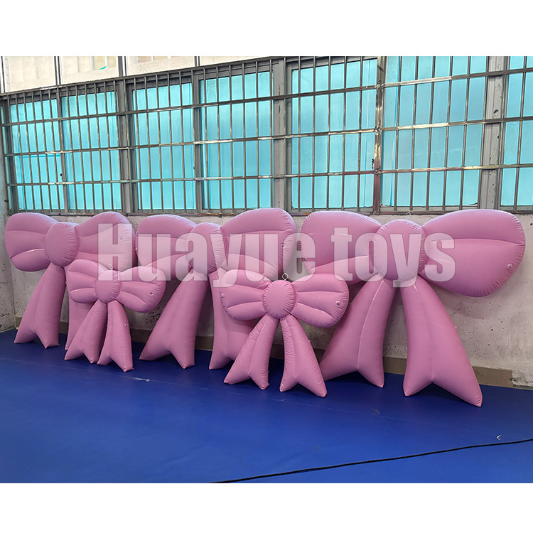 Huayue Inflatable Pink Bow Knot Model Balloon Giant Inflatable Bow Knot with Dots for Decoration