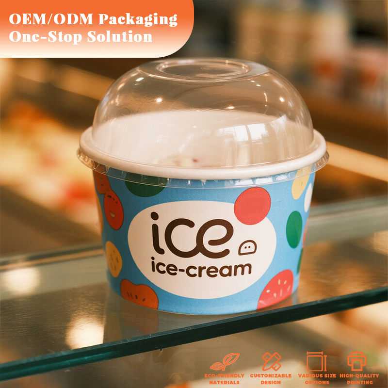 Personalized Paper Ice Cream Cups with Customized Message Printing for Special Events