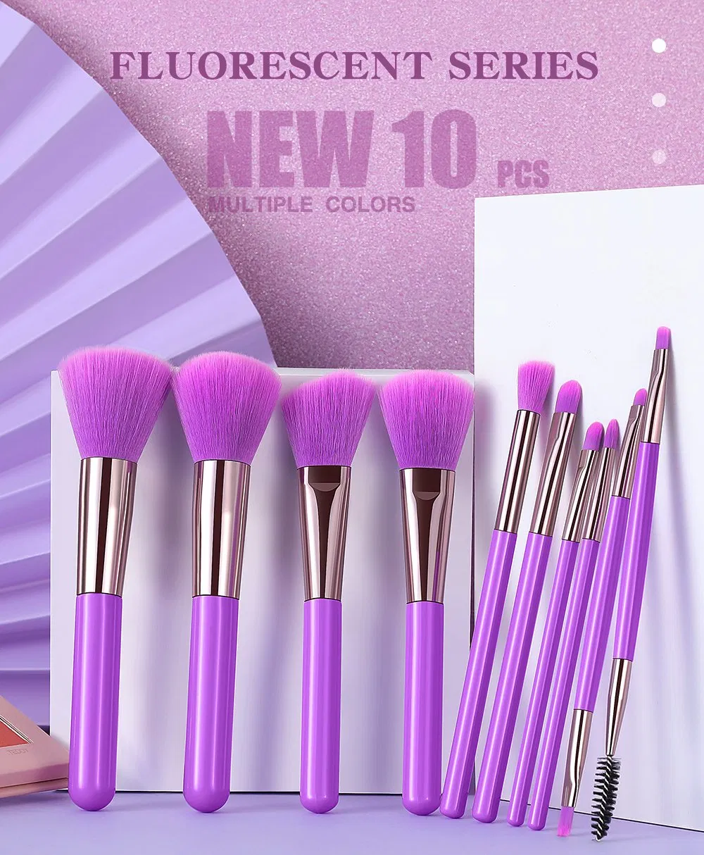 OEM Custom Cosmetic 10PCS Travel Private Label Makeup Brush Set