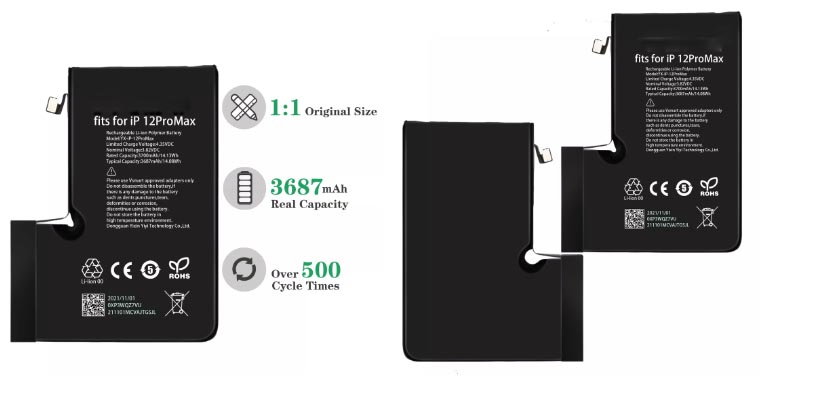 Аккумулятор для iPhone 12 Pro Max, 3687 мАч