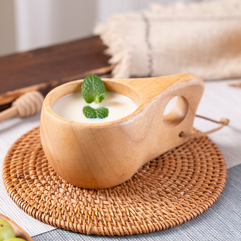 Part Able Wooden Cap Mug Handmade Milk Cup Camping Hiking Survival Teacup