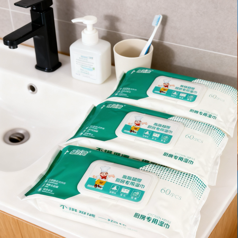 Customized 80cts Strong and Soft Household Cleanup Wet Wipes Safe Free From Alcohol RO Water Cleaning Wet Wipes for kitchen Flooring