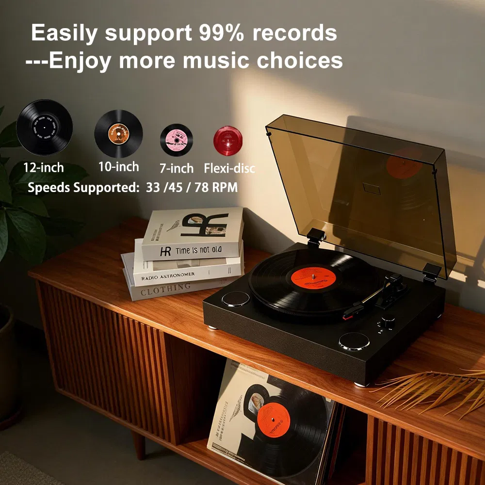Винтажный проигрыватель винила с Bluetooth 5.0 и Hi-Fi звуком