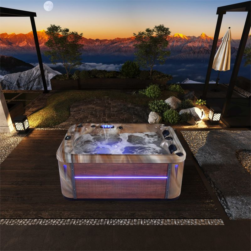 Уличный спа-джакузи Dewo на 4-7 мест с подогревом и Bluetooth