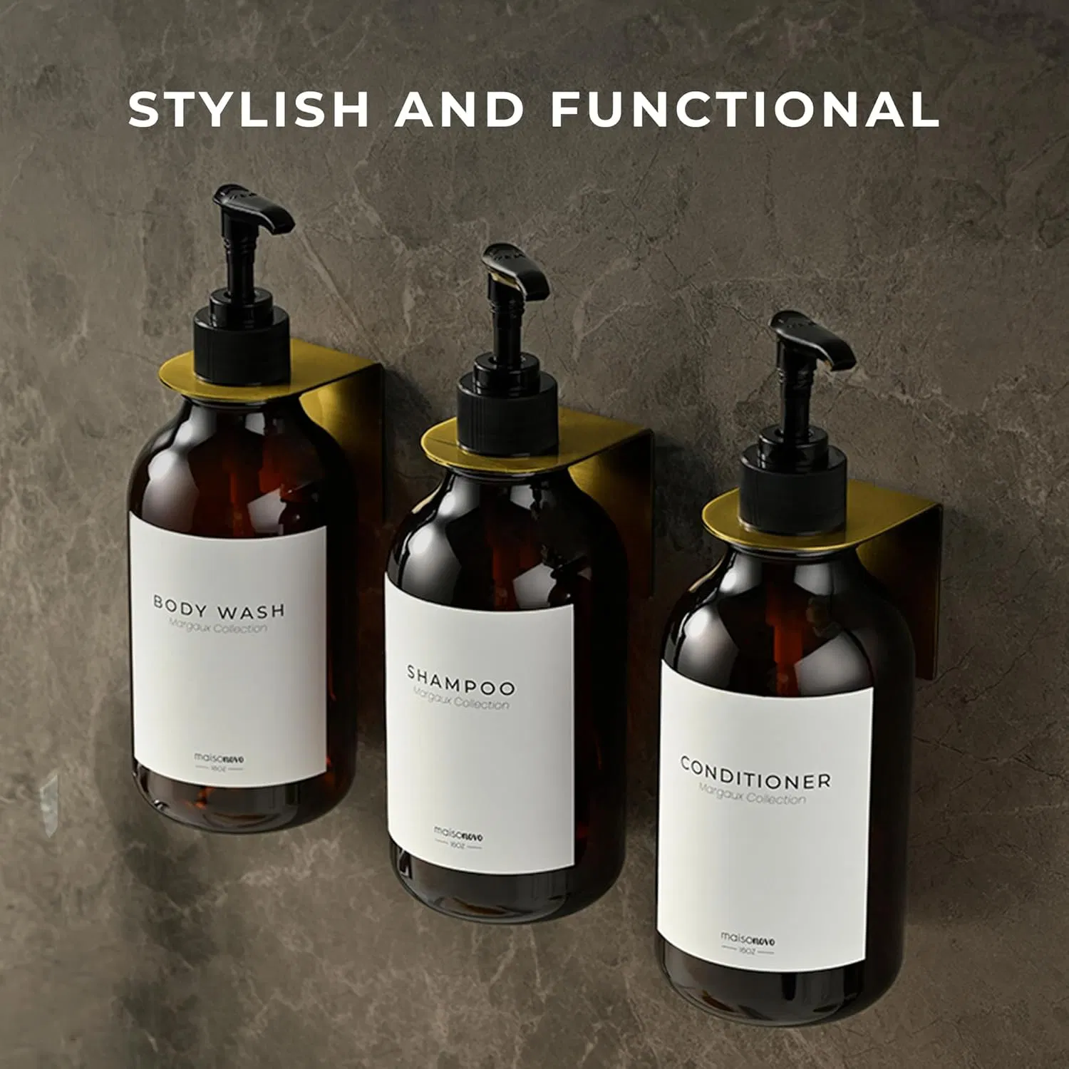 500ml Bathroom Soap Bottle Cheap Double Gold Dispenser Holder