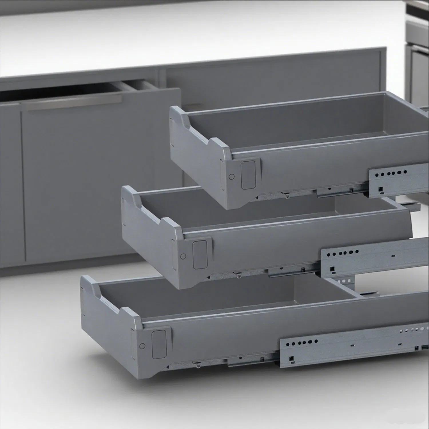Выдвижной пластиковый ящик Tekey с доводчиком