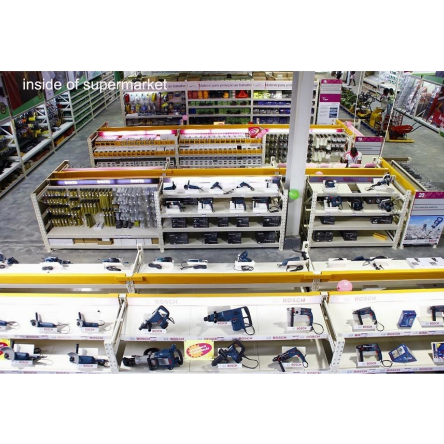 Prefab Light Steel Structure Supermarket Shop Mall Building with Glass Curtain Wall