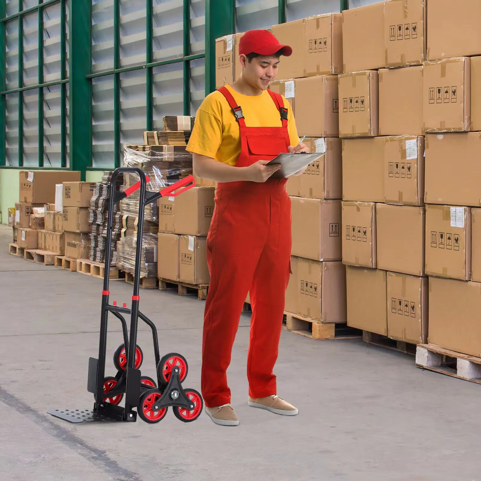 Heavy Duty Steel Foldable Climb Stairs Trolley Hand Truck