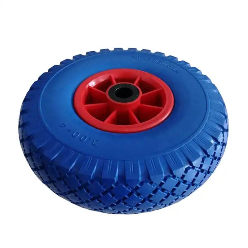 10 Inch 3.00-4 3.50-4 PU Polyurethane Foam Puncture Proof Flat Free Tire Wheel for Garden Utility Wagon Trailer Trolley Cart10