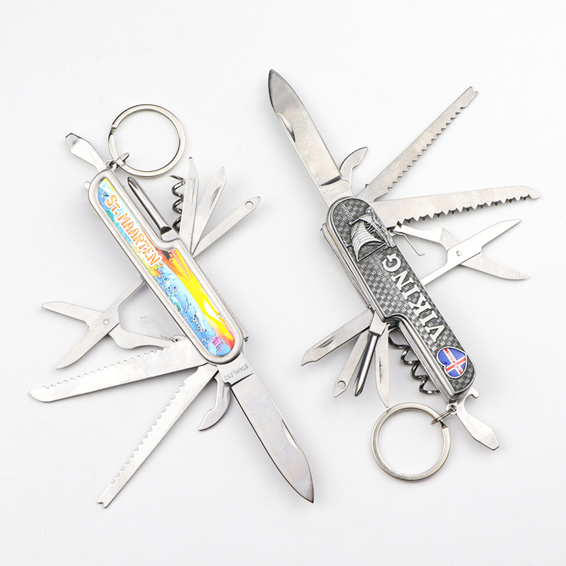 Wholesale Custom Logo 11 in 1 Utility Survival Knife Souvenir Pocket Multifunction Folding Knives