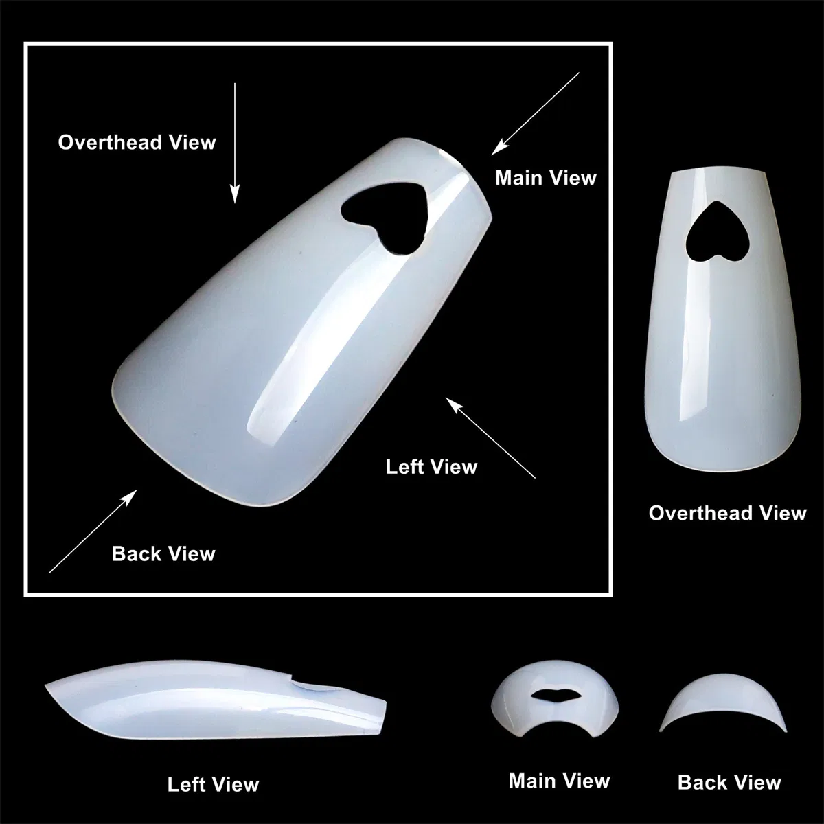 Wholesale 504 Pieces of a Pack Nail Tips European and American Trapezoid with Hole Love Hollow Fashion Nail Tips