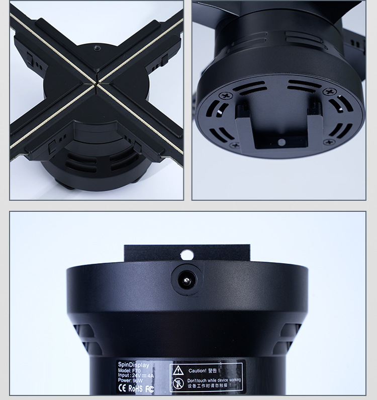 3D голографический LED вентилятор 65 см для рекламы