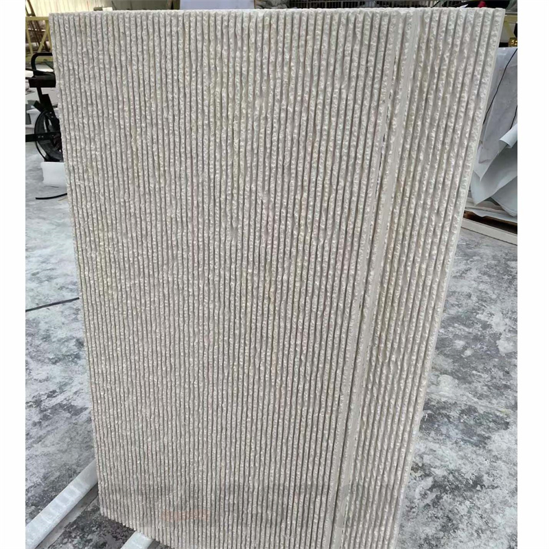 Starstone Natural Limestone Flited Tile Beige Cream Honed Surface Limestone Fluted Tile