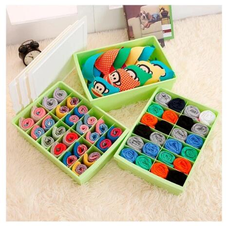 Household Plastic Clothes Storage Box with Lid and Grid