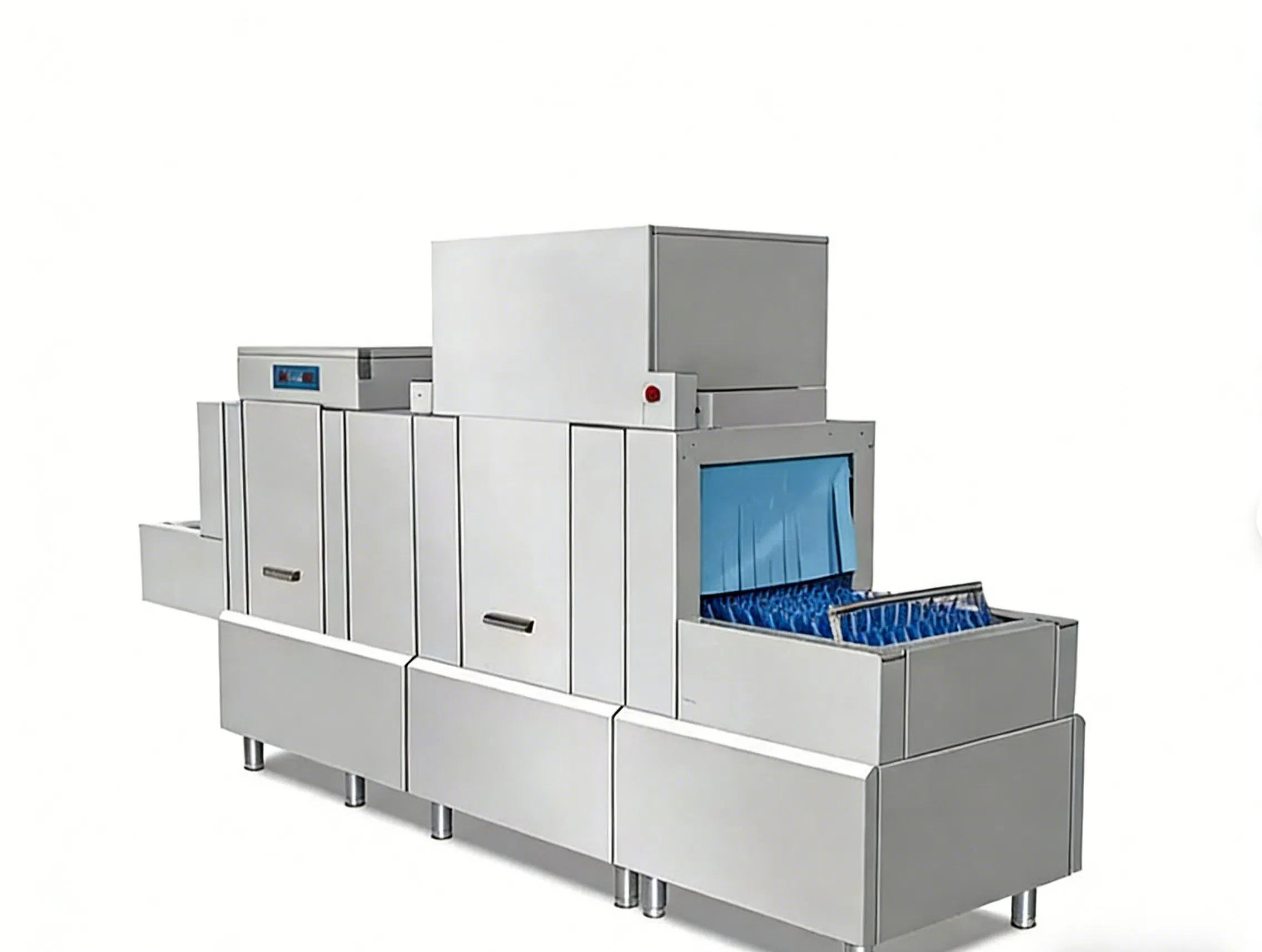 Commercial Long-Row Dishwasher Low-Temperature Disinfection