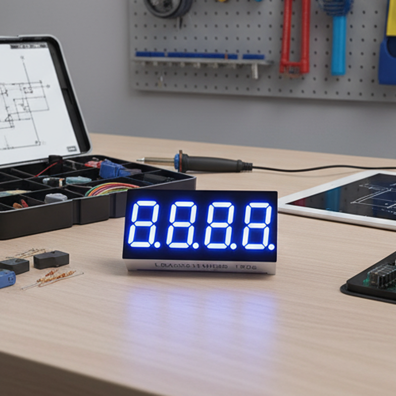 4 Digit 14.2mm Blue 7 Segment LED Display Common Anode for Temperature
