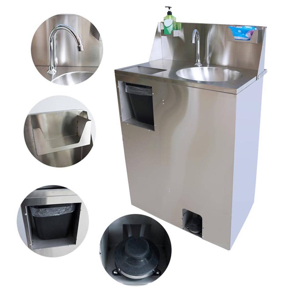 Removable Stainless Steel Wash Basin Metal Sink with Trash Bin Suitable
