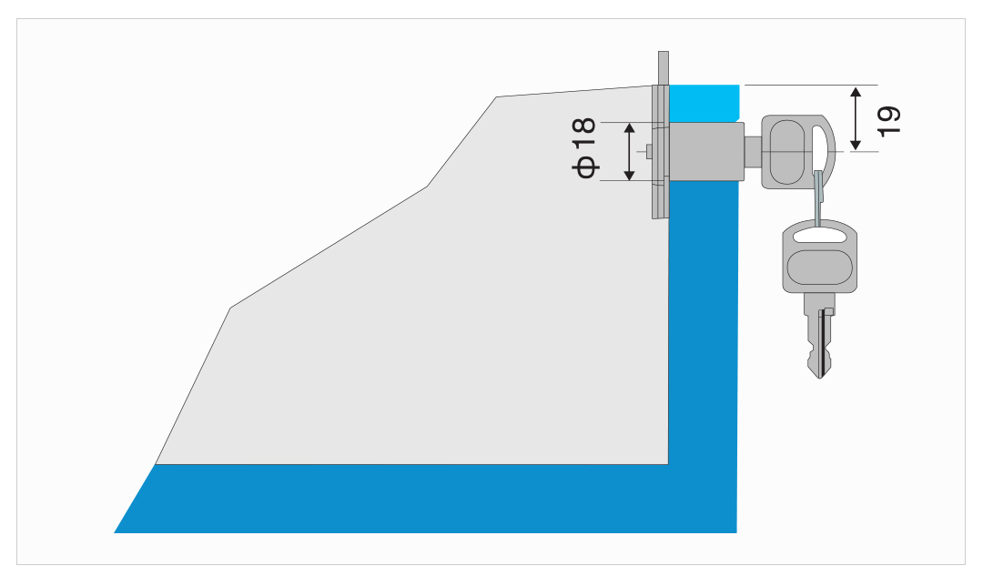 801-D16xL22 High Quality Drawer Lock for Furniture Desk Drawer with 2 Screw Holes