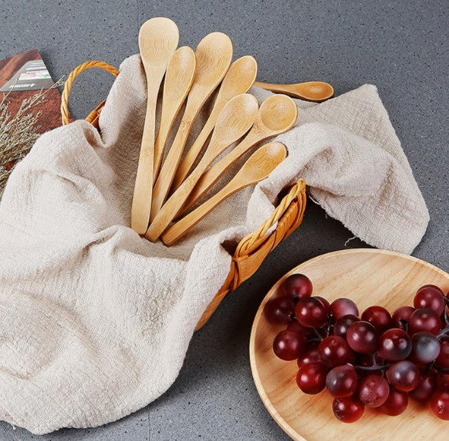 Factory Food Grade Eco-Friendly No Paint Dessert Honey Spoon Jam Coffee Long Handle Engraved Bamboo Spoon