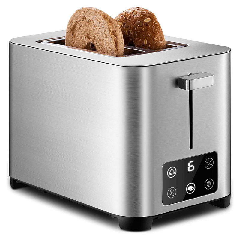 Tenfly Factory Custom Touchscreen Wide Slot 2 Slices Stainless Steel Toaster