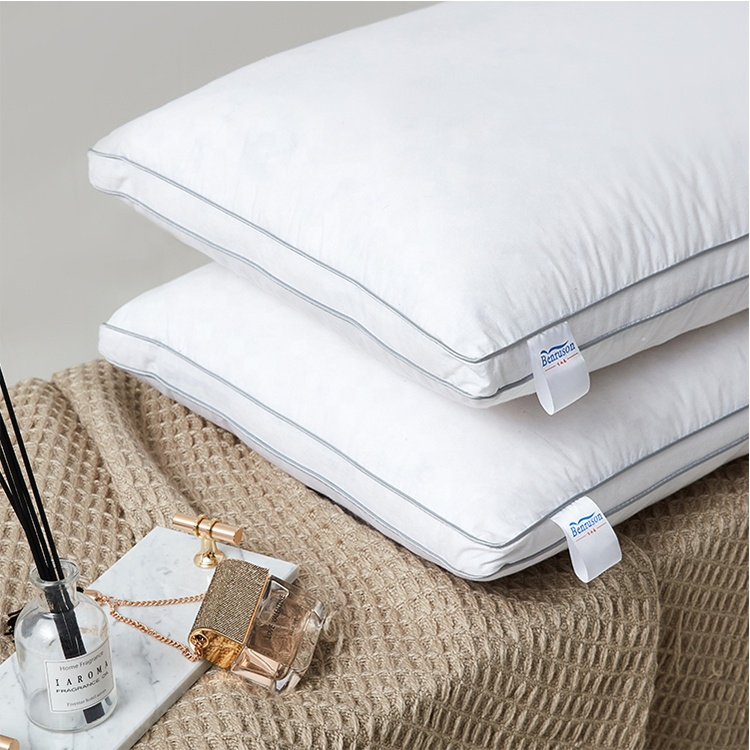 China Manufacturer Wholesale Hot Sale Microfiber Polyester Fiber Pillow Hotel Quality Double Stitching Bed Pillows