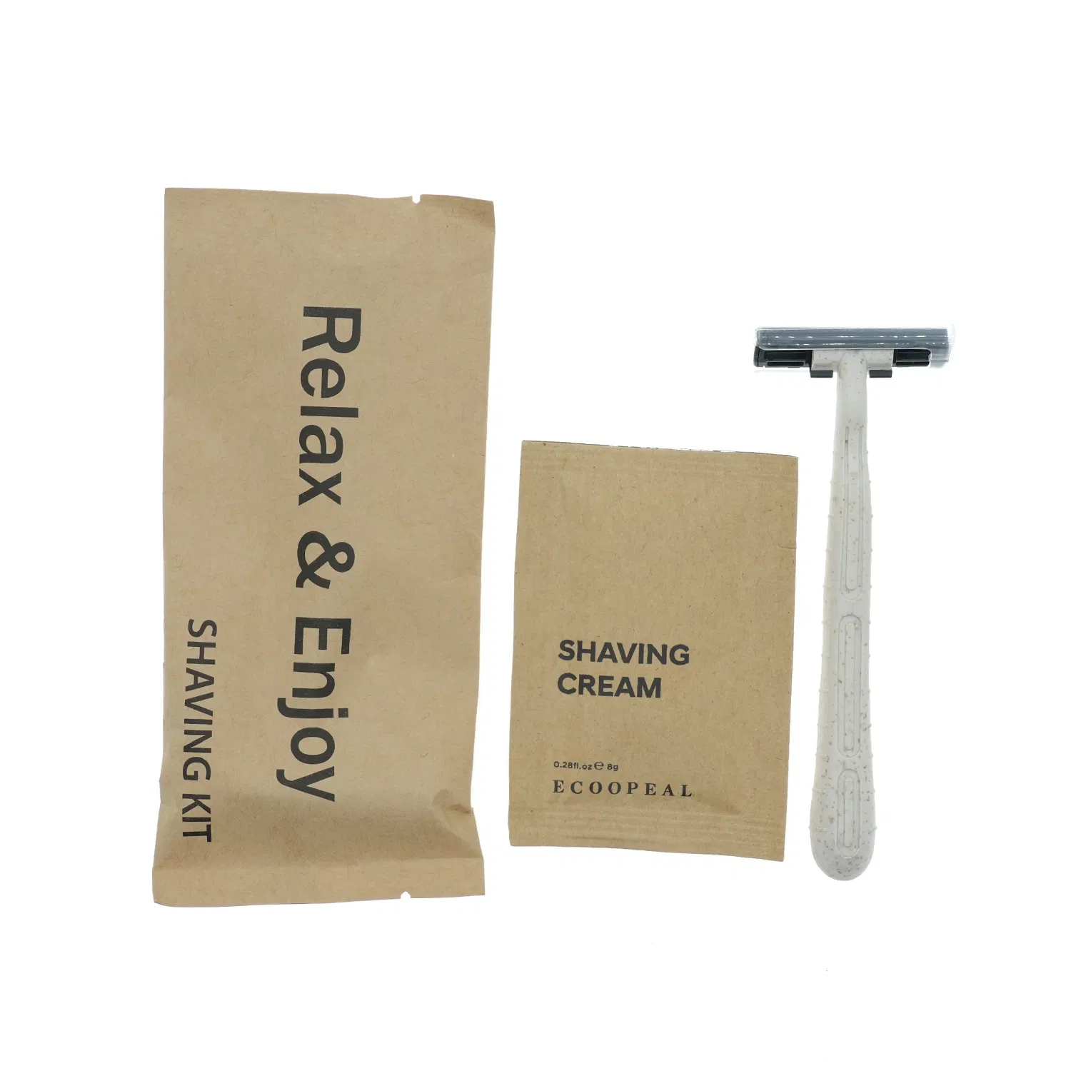 Wheat Straw Shaving Hotel Razor with Cream and Amenities for Guest Room